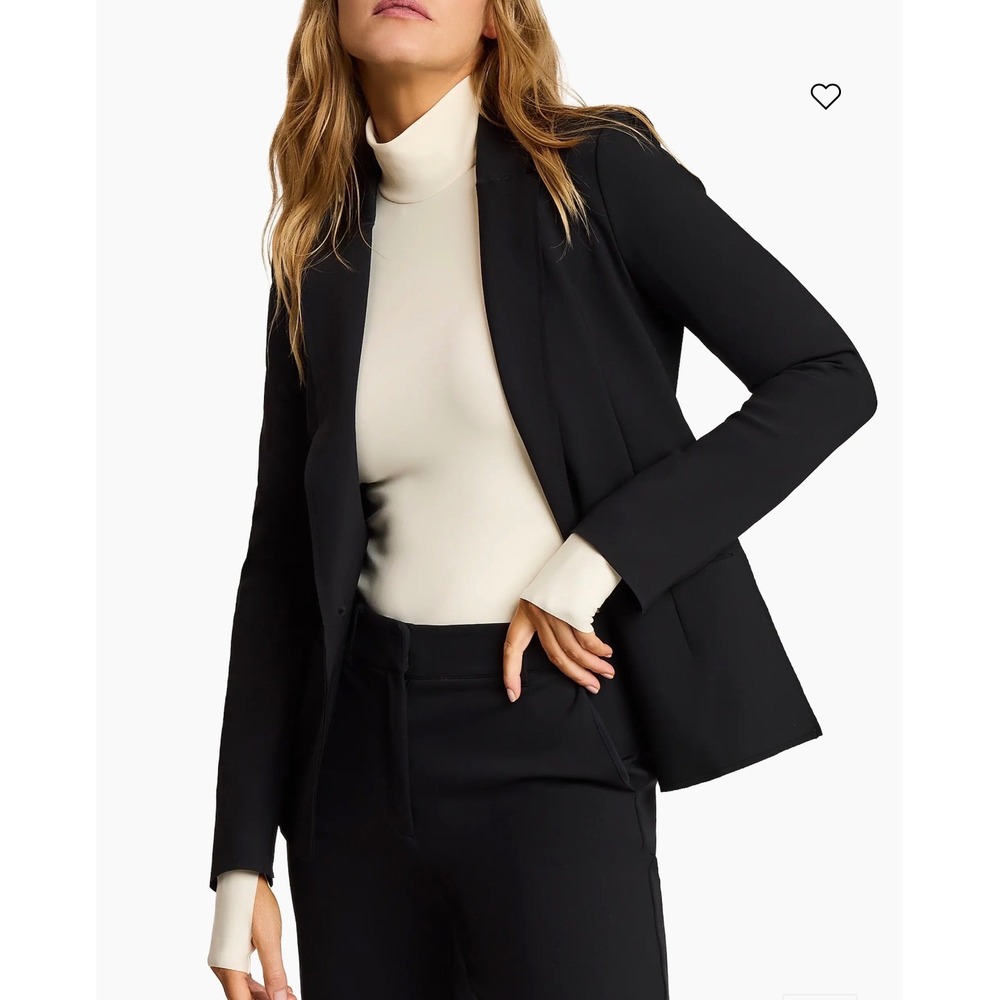 COMMANDO CEO Neoprene Blazer Large Black Single Button Stretch Jacket Athleisure